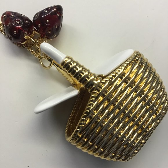 Kate Spade New Picnic Basket with Strawberries Necklace - Picture 2 of 3